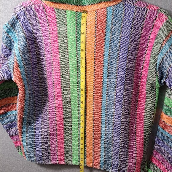 Molina Hoodie Mens M 38/40 Pullover Mexi Baja Beach Blanket Striped Multi Unisex - Picture 5 of 16